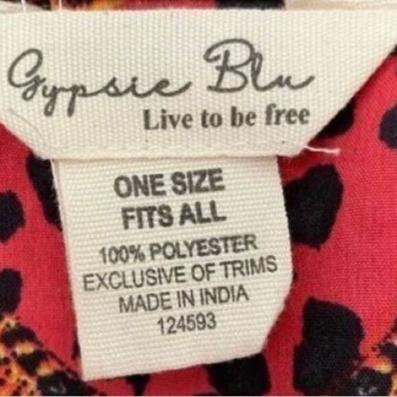 Gypsy blu animal, print/cheetah maxi caftan/swim cover-up/OSFA - Picture 7 of 7